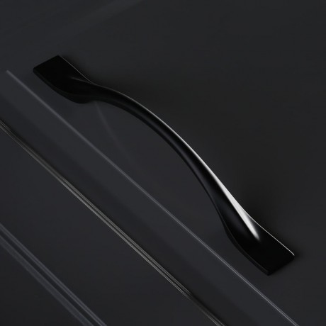 Ручка мебельна GTV Flow 128мм, чорний матовий