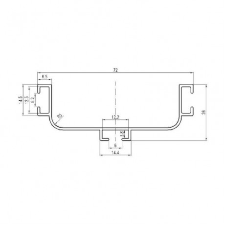 Ручка профіль Gola Linken System C, алюмінія, чорний мат, L-4100мм