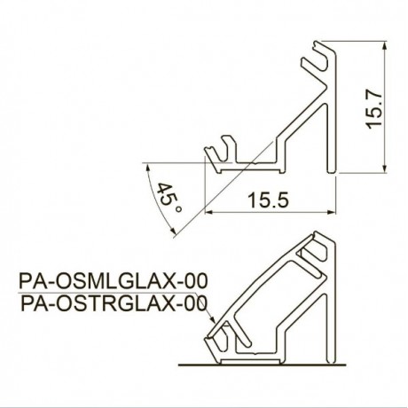 Профіль GTV LED Glax PA-GLAXNKKT-AL-20M кутовий 2м, чорний (шт.)