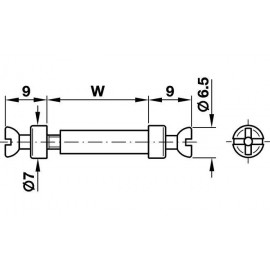 Болт стяжки Hafele Rafix для подвійного кріплення сталевий без покриття для отвору  263.24.041 D5мм