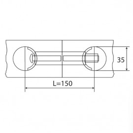 Стяжка для стільниці 150мм цинк