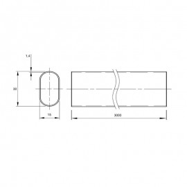 Труба овальна Ferro Fiori M 30х15 L=3000мм, матовий білий