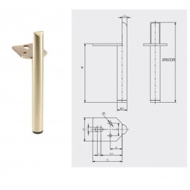 Ніжка меблева GTV Ronda H-150 NM-RONDA-150-18, золотий