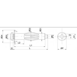Анкер Моллі 4х65 мм