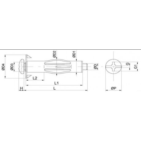 Анкер Моллі 4х65 мм