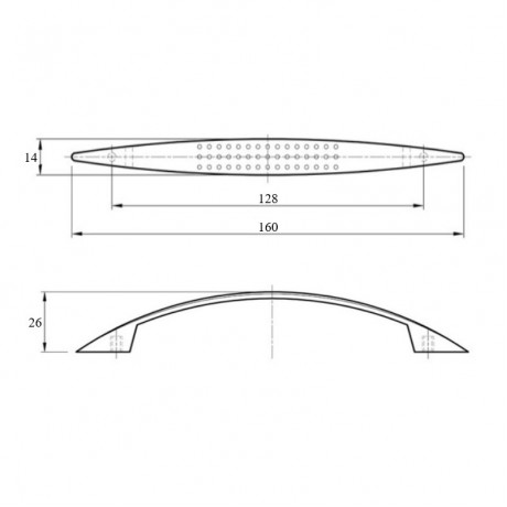 Ручка DC UN 8804/128 (DN 88/128 G2), хром
