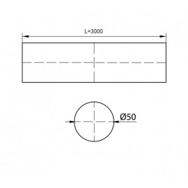 Труба хромована DC D=50мм, L=3000мм