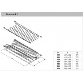 Сушка для посуду Rejs Стандарт 1 L-600мм, білий